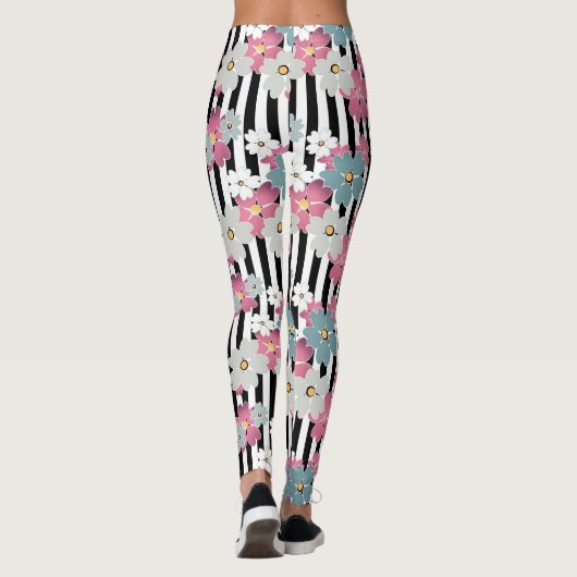 Floral, gestreept leggings (Achterkant)