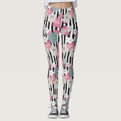 Floral, gestreept leggings (Voorkant)