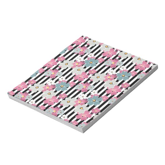Floral, gestreept notitieblok (Linkerzijde)