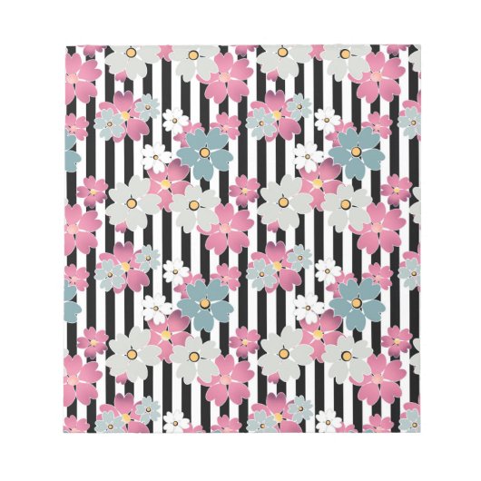 Floral, gestreept notitieblok (Voorkant)