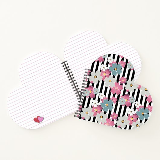 Floral, gestreept notitieboek (Binnen)