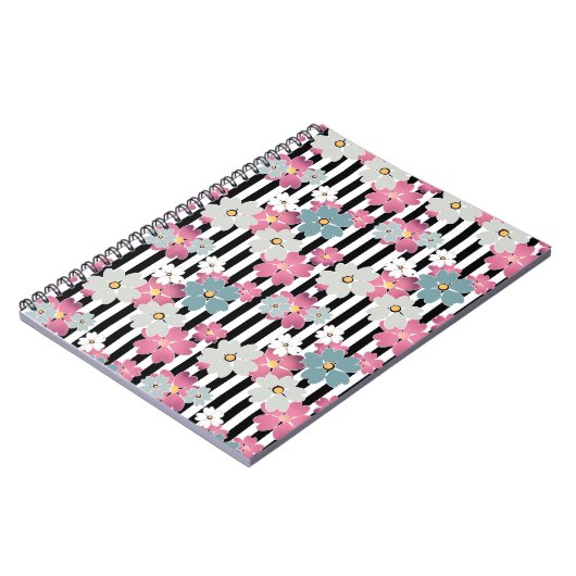 Floral, gestreept notitieboek (Linkerzijde)