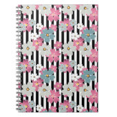 Floral, gestreept notitieboek (Voorkant)