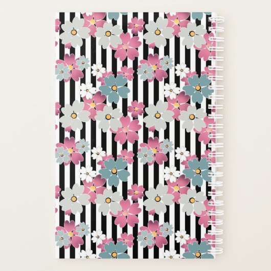 Floral, gestreept planner (Achterkant)