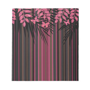 Floral, gestreept, retro notitieblok