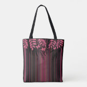 Floral, gestreept, retro tote bag (Achterkant)