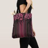 Floral, gestreept, retro tote bag (Dichtbij)