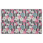 Floral, gestreept stof (Fat Quarter)