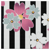 Floral, gestreept stof (Close Up)