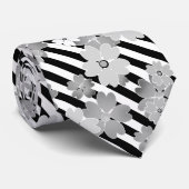 Floral, gestreept stropdas (Opgerold)