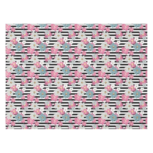 Floral, gestreept tafelkleed (Voorkant (Horizontaal))