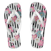 Floral, gestreept teenslippers (Voetbed)
