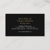  Floral Gestreepte Salon Zwart en Ivoor Visitekaartje (Achterkant)