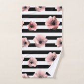Floral gestript minimalistisch modern patroon bad handdoek (Handdoek)