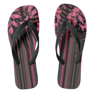 Floral, gestript, retro teenslippers