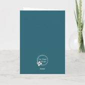 Floral “Get Well Soon” Card with Teal Vase Kaart (Achterkant)