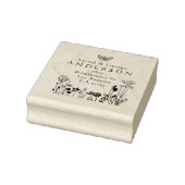 Floral Getrouwd Paar Terugkeer Adres Rubbe Rubberstempel (Stempel)