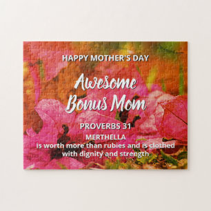 Floral GEWELDIGE BONUS MOM Proverbs 31 Legpuzzel