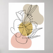 Floral gezichtsuitbarsting Abstracte vormen lijnku Poster (Voorkant)