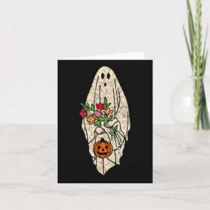 Floral Ghost Cute Halloween Costume Funny Kaart
