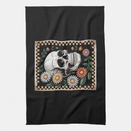 Floral Ghost Fall Boho Halloween 2 Theedoek (Verticaal)