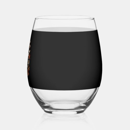 Floral Ghost Fall Boho Halloween Wijnglas Zonder Voet (Links)