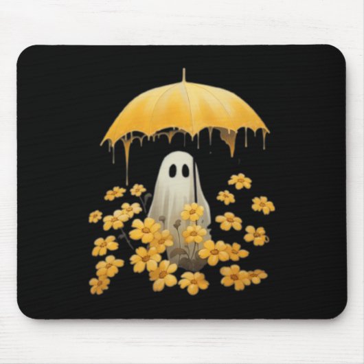 Floral Ghost Halloween Ghost In Het Bos Gotisch Muismat (Voorkant)