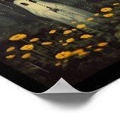 Floral Ghost Halloween Gothic Ghost Dark Forest Ra Poster (Hoek)