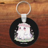 Floral Ghost Halloween kostuum voor meisjes vrouwe Sleutelhanger (Voorkant)