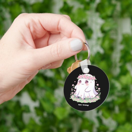 Floral Ghost Halloween kostuum voor meisjes vrouwe Sleutelhanger (Hand)