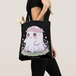 Floral Ghost Halloween kostuum voor meisjes vrouwe Tote Bag