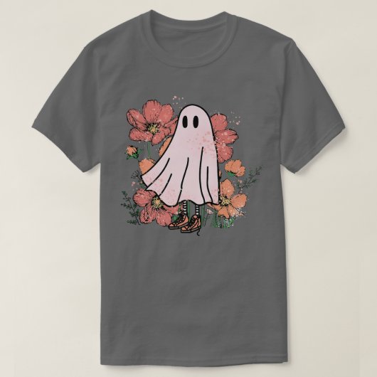 Floral Ghost Halloween Spooky Season Ghost Flower T-shirt (Design voorkant)