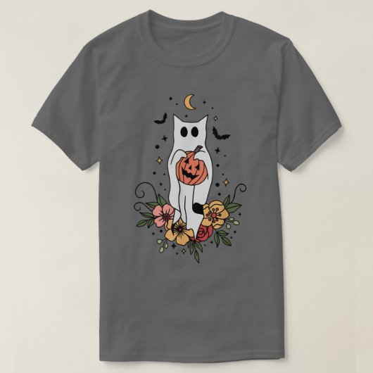 Floral Ghost Halloween Spooky Season Ghost Flower T-shirt (Design voorkant)