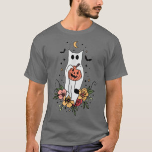 Floral Ghost Halloween Spooky Season Ghost Flower T-shirt