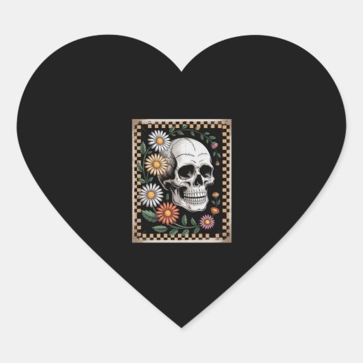 Floral Ghost Herfst Boho Halloween 2 Hart Sticker (Voorkant)