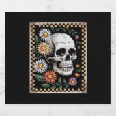 Floral Ghost Herfst Boho Halloween 2 Sparkling Wijnetiket (Enkel label)