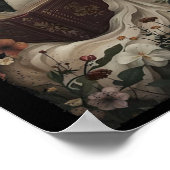 Floral Ghost Leesboek Halloween Kostuum Gothic Poster (Hoek)