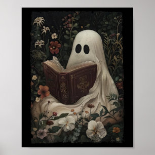 Floral Ghost Leesboek Halloween Kostuum Gothic Poster