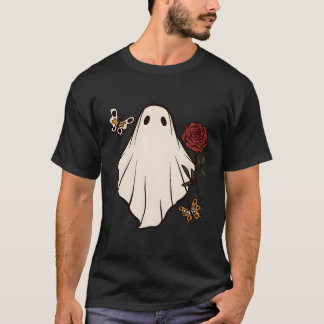 Floral Ghost Met Roos Halloween T-shirt