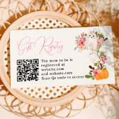 Floral ghost pompoen register baby shower informatiekaartje