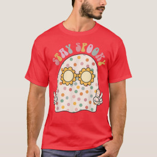 Floral Ghost Retro Groovy Blijf spoky Fun T-shirt