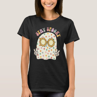 Floral Ghost Retro Groovy Blijf spoky Fun T-shirt
