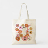 Floral Ghost Retro Halloween Tote Bag (Achterkant)