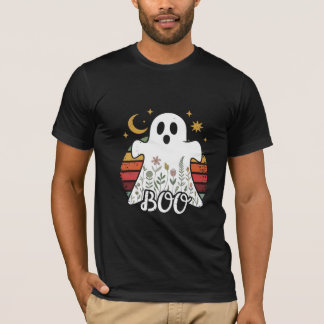 Floral Ghost with Crescent Moon beroemd gemaakt do T-shirt