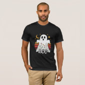 Floral Ghost with Crescent Moon beroemd gemaakt do T-shirt (Voorkant volledig)