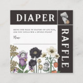 Floral Ghosts Halloween Baby shower Luier Raffle Informatiekaartje (Voorkant)