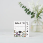 Floral Ghosts Halloween Baby shower Luier Raffle Informatiekaartje (Staand voorkant)