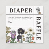 Floral Ghosts Halloween Baby shower Luier Raffle Informatiekaartje (Voorkant)