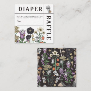 Floral Ghosts Halloween Baby shower Luier Raffle Informatiekaartje