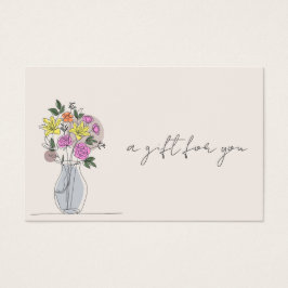 Floral Gift Certificate Card for Small Businesses Visitekaartje